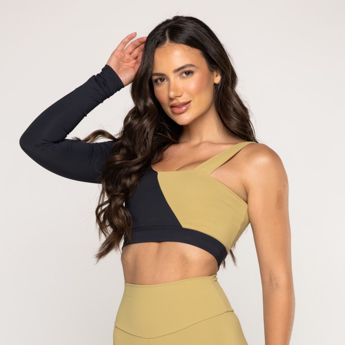 Top Bicolor Manga Longa Única