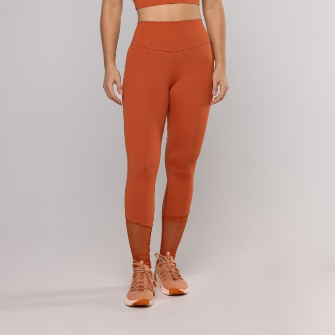 Legging Detalhe Tela Perna Telha