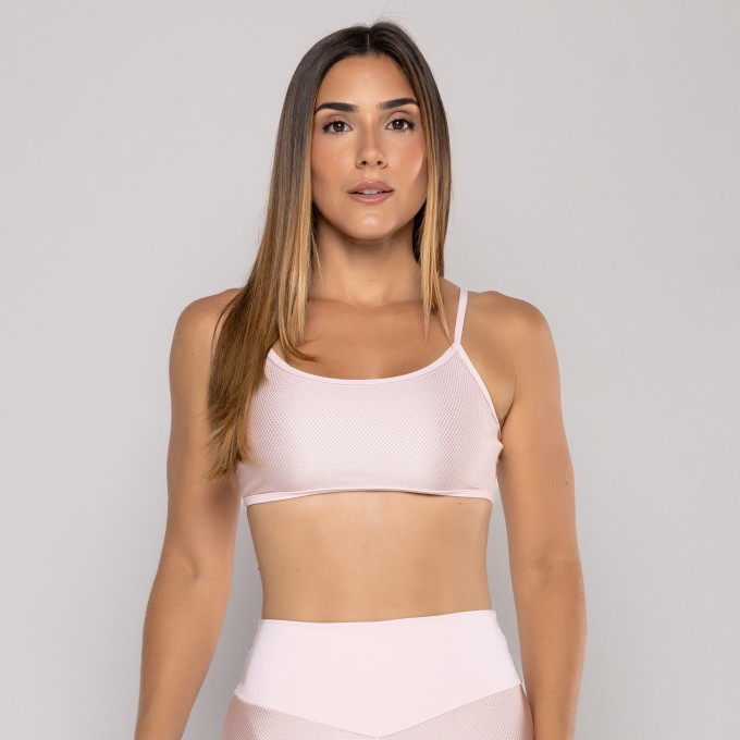 Top Slim Textura Rosa Soft