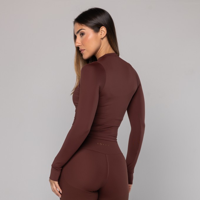 Blusa Light Manga Longa Dedinho Couro