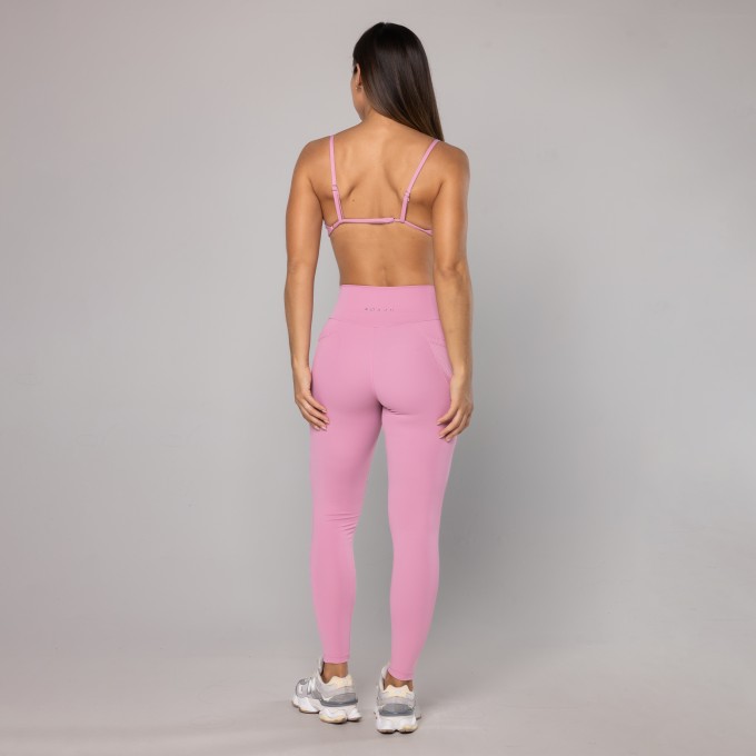 Legging Bolsos Laterais Rib Rosê