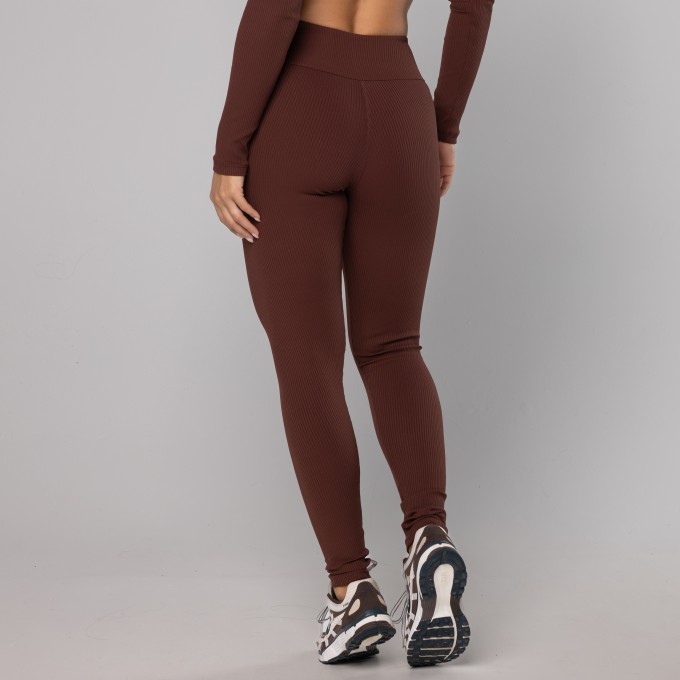 Legging Básica Cos Alto Rib Couro
