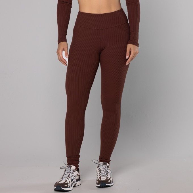 Legging Básica Cos Alto Rib Couro