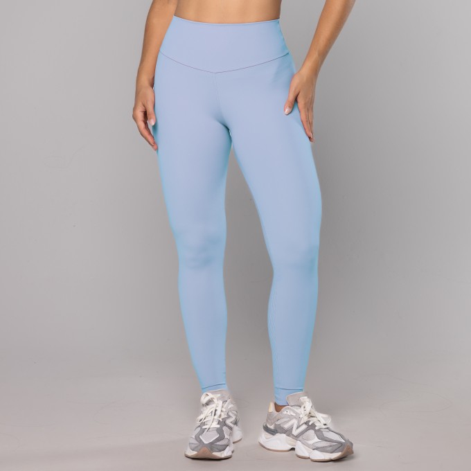 Legging Rib Costas Recorte Blue Sky