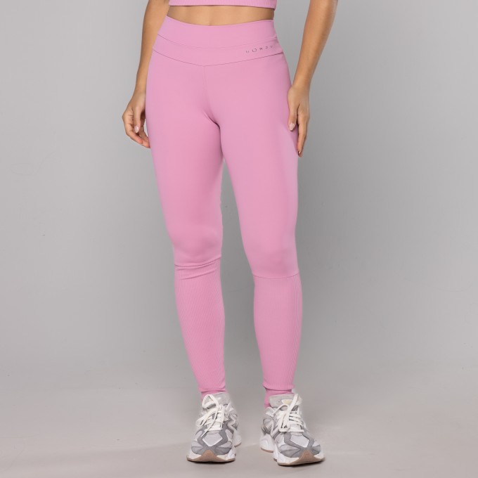 Legging Meia Perna Rib Rosê