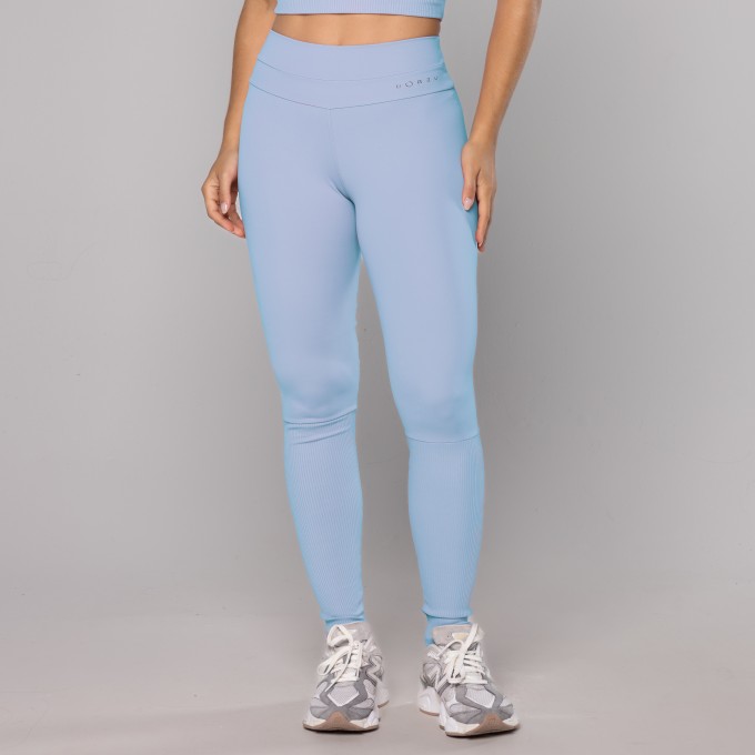 Legging Meia Perna Rib Blue Sky