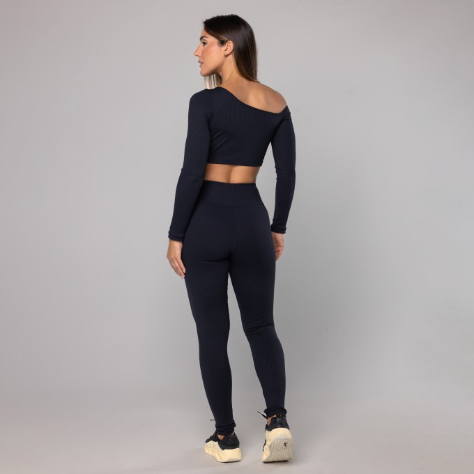 Legging Básica Cos Alto Rib Preto