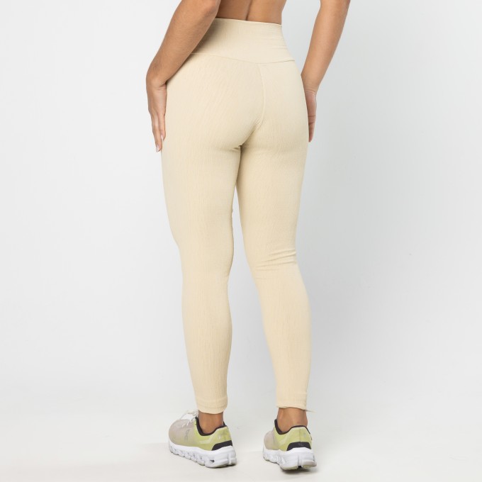 Legging Jacquard Básica Cós Alto Palha