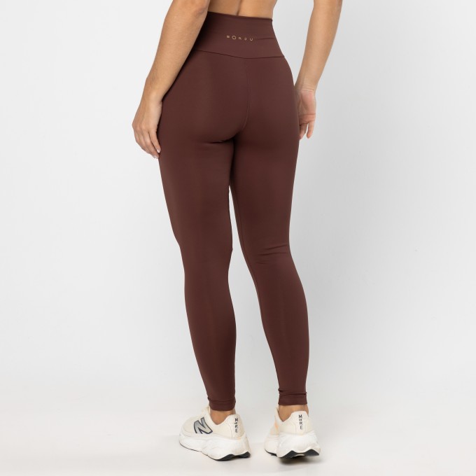 Legging Básica Alta Compressão Marrom Couro