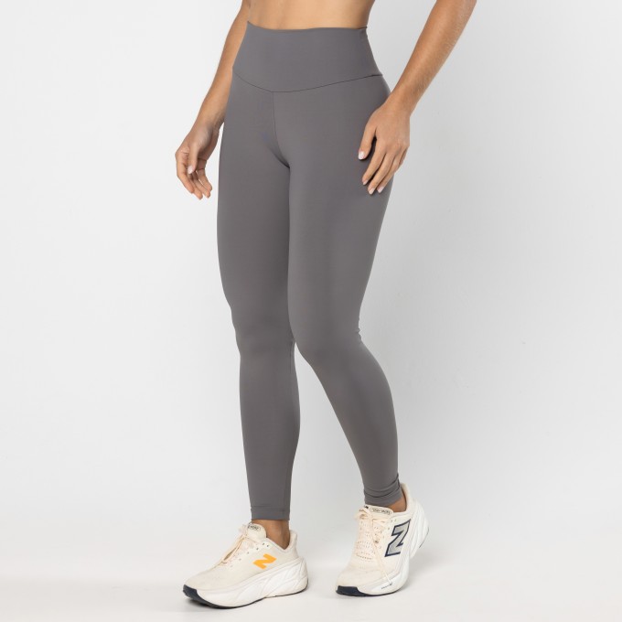 Legging Básica Alta Compressão Cinza Fumê