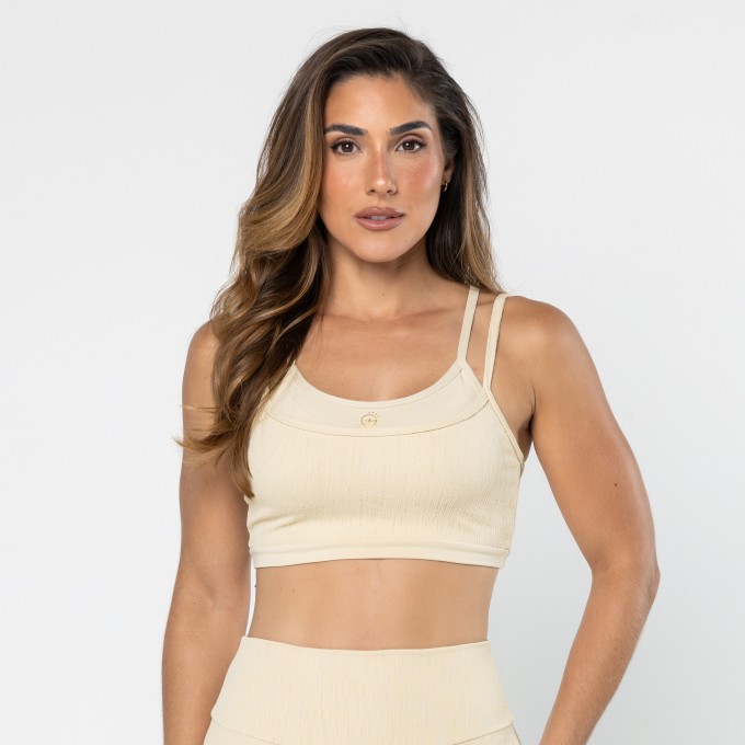 Top Duplo Texturas Palha